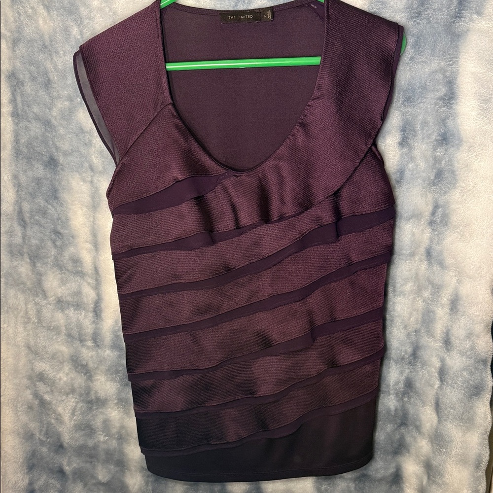 The Limited Deep Purple Layered Blouse